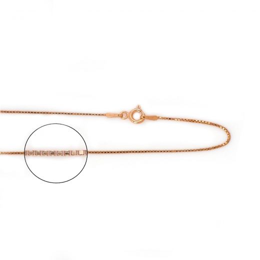 925 Sterling Silver rose gold plated Veneciana chain 40 cm
