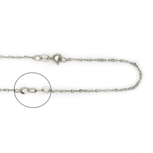 925 Sterling Silver rhodium plated Forzatina chain 40 cm