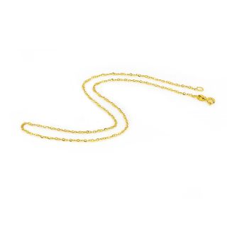 925 Sterling Silver gold plated Forzatina chain 40 cm - 