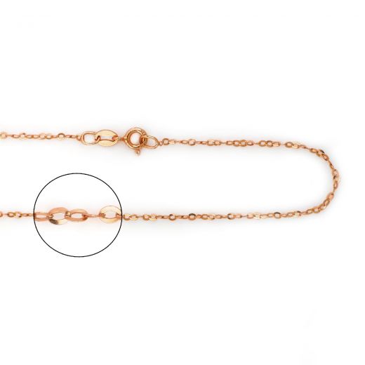 925 Sterling Silver rose gold plated Forzatina chain 40 cm