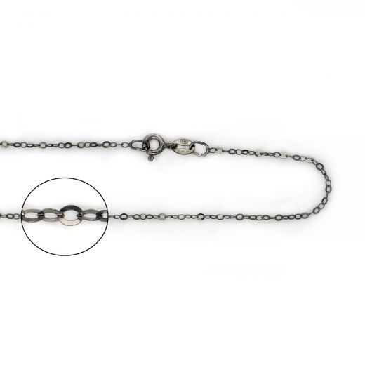 925 Sterling Silver ruthenium plated Forzatina chain 40 cm