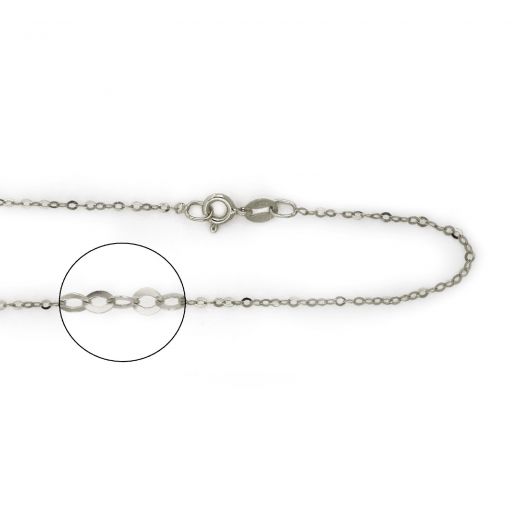 925 Sterling Silver rhodium plated Forzatina chain 45 cm