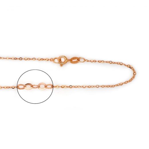 925 Sterling Silver rose gold plated Forzatina chain 45 cm