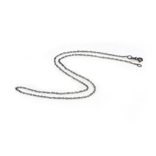 925 Sterling Silver ruthenium plated Forzatina chain 45 cm - 