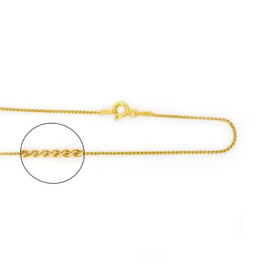 925 Sterling Silver gold plated Spiga chain 40 cm