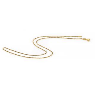 925 Sterling Silver gold plated Spiga chain 50 cm - 