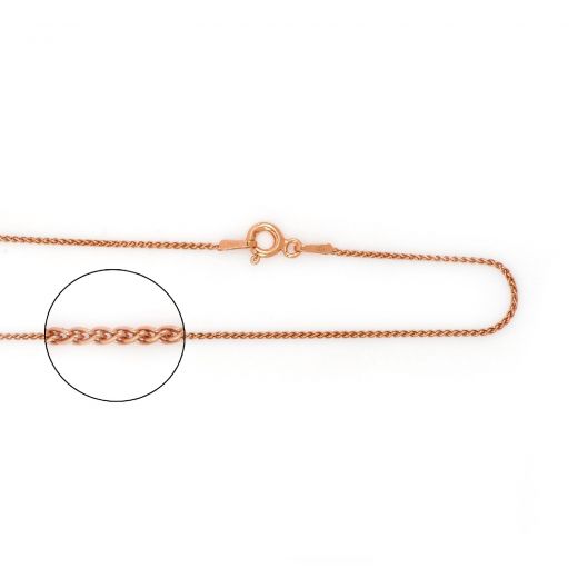 925 Sterling Silver rose gold plated Spiga chain 40 cm