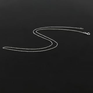 925 Sterling Silver rhodium plated Spiga chain 45 cm - 