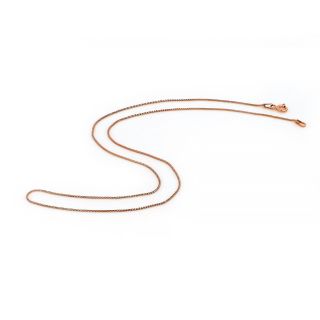 925 Sterling Silver rose gold plated diamond cut Snake chain 45 cm - 
