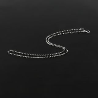 925 Sterling Silver rhodium plated Rolo chain 40 cm - 