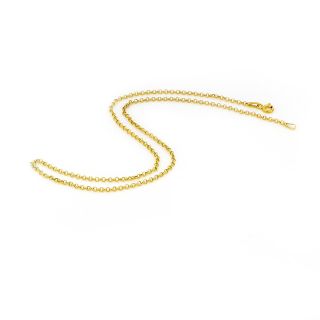 925 Sterling Silver gold plated Rolo chain 50 cm - 