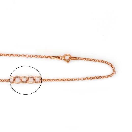 925 Sterling Silver rose gold plated Rolo chain 50 cm