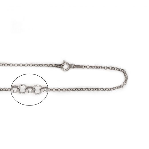 925 Sterling Silver rhodium plated Rolo chain 45 cm