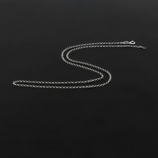 925 Sterling Silver rhodium plated Rolo chain 45 cm - 