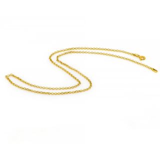 925 Sterling Silver gold plated Rolo chain 45 cm - 