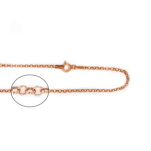 925 Sterling Silver rose gold plated Rolo chain 45 cm