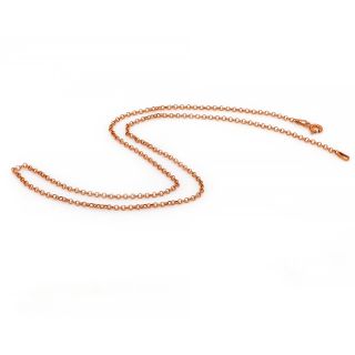 925 Sterling Silver rose gold plated Rolo chain 45 cm - 