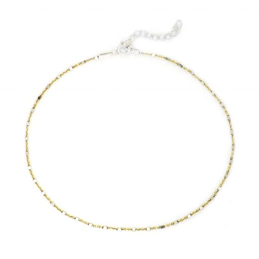 925 Sterling Silver gold plated anklet with cubes