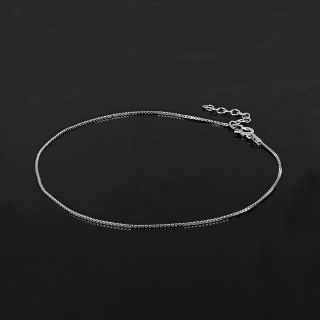 925 Sterling Silver rhodium plated anklet with veneciana chain - 