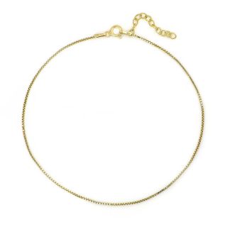 925 Sterling Silver gold plated anklet with veneciana chain