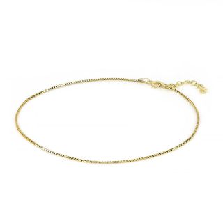 925 Sterling Silver gold plated anklet with veneciana chain - 