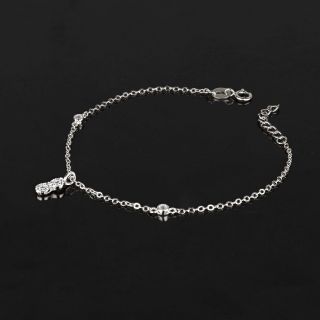 925 Sterling Silver rhodium plated bracelet with white cubic zirconia - 