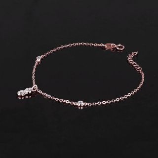 925 Sterling Silver rose gold plated bracelet with infinity charms - 