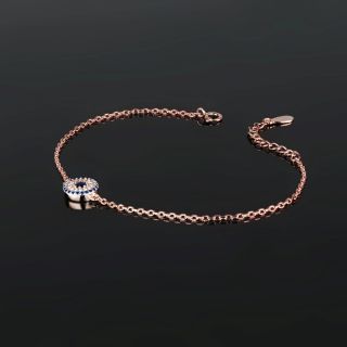 925 Sterling Silver rose gold plated bracelet with cubic zirconia - 