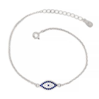 925 Sterling Silver rhodium plated bracelet with cubic zirconia