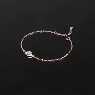 925 Sterling Silver rose gold plated bracelet with 7x18 mm cubic zirconia - 