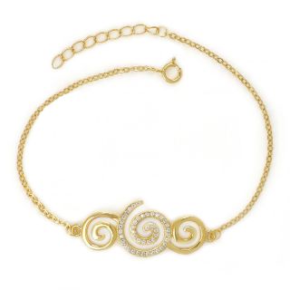 925 Sterling Silver gold plated bracelet with cubic zirconia and spiral design 925 Sterling Silver gold plated bracelet with cubic zirconia and spiral design