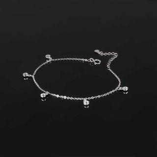 925 Sterling Silver rhodium plated bracelet, with white cubic zirconia - 