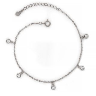 925 Sterling Silver rhodium plated bracelet, with white cubic zirconia