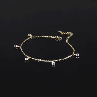 925 Sterling Silver gold plated bracelet with white cubic zirconia - 