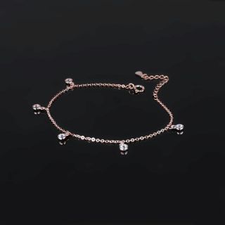 925 Sterling Silver rose gold plated bracelet with white cubic zirconia - 