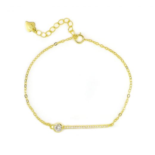 925 Sterling Silver gold plated bracelet with cubic zirconia