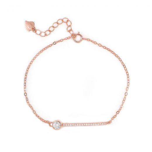 925 Sterling Silver rose gold plated bracelet with cubic zirconia