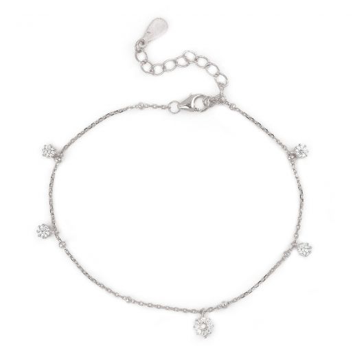 925 Sterling Silver rhodium plated bracelet with cubic zirconia