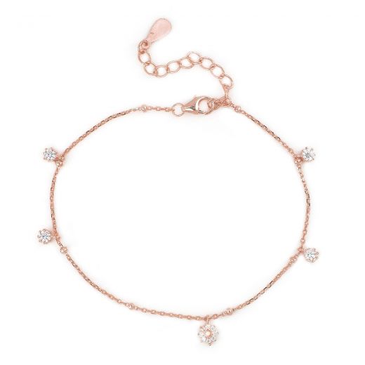 925 Sterling Silver rose gold plated bracelet with cubic zirconia