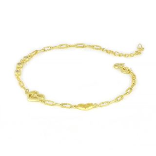925 Sterling Silver gold plated bracelet with heart design with cardiogram and white cubic zirconia - 