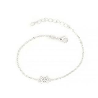 925 Sterling Silver rhodium plated kids bracelet, with a butterfly