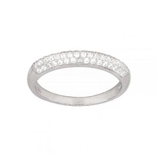 Δακτυλίδι ασημένιο επιροδιωμένο με λευκά ζιργκόν