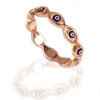 925 Sterling Silver rose gold plated ring with elegant design - 