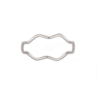 Ασημένιο δακτυλίδι επιροδιωμένο με σχήμα κύμα