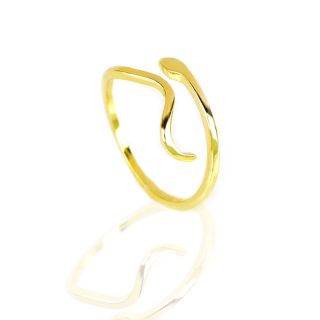 925 Sterling Silver gold plated ring design SNAKES - 