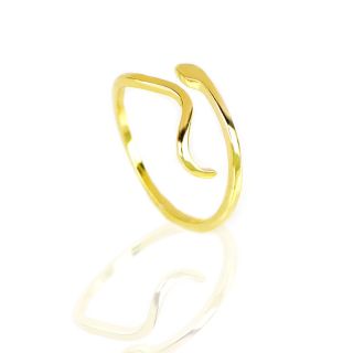 925 Sterling Silver gold plated ring design SNAKES - 