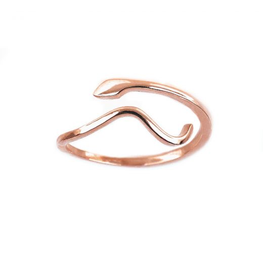 Ασημένιο δακτυλίδι με ροζ επιχρύσωμα σε σχέδιο ΦΙΔΙΑ