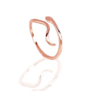 Ασημένιο δακτυλίδι με ροζ επιχρύσωμα σε σχέδιο ΦΙΔΙΑ - 