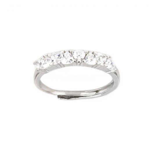 925 Sterling Silver ring with big white cubic zirconia