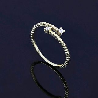 Ασημένιο δαχτυλίδι επίχρυσο free size με λευκά ζιργκόν - 